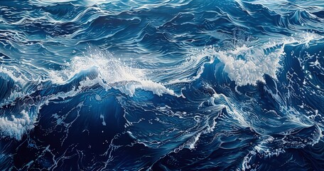 A vibrant depiction of ocean waves, showcasing their dynamic movement and beauty.