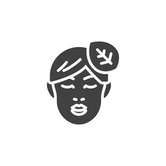 Human head with a leaf vector icon