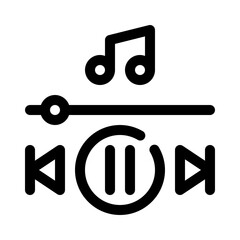music player line icon