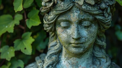 Obraz premium Garden Statues: Outdoor sculptures crafted from materials like stone, metal, or concrete, designed to beautify gardens and yards with artistic and decorative elements. 