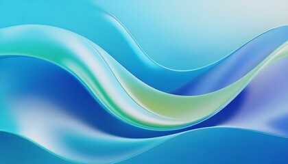 Obraz premium Abstract background with translucent green and blue neon-colored waves on a white background. Modern Blue blurred lines background