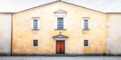 A church facade with natural day lighting