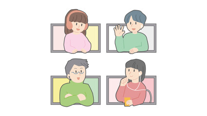 オンライン会議のイラスト