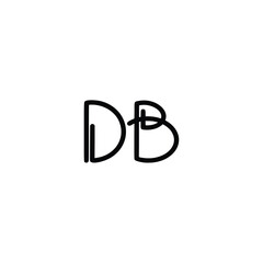 DB monogram logo design letter text name symbol monochrome logotype alphabet character simple logo