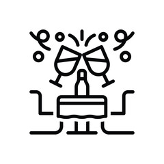 Black line icon for cheers