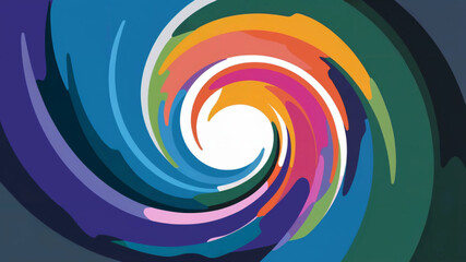A colorful swirl with a white center