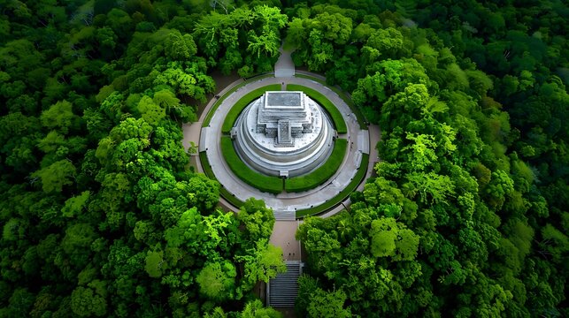 The ancient Mayan observatory at Chichen Itza, meticulously aligned with astronomical phenomena, surrounded by the dense jungle, 