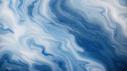 Fototapeta premium Flowing river of blues and whites in marbled natural patterns 
