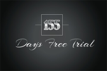 155 day free trial banner design. 155 days free banner background
