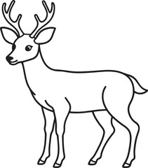 A silhouette of a deer with horns, set against a vibrant green background, showcasing elegant vector art design