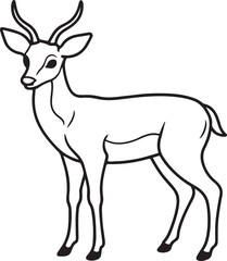 A silhouette of a deer with horns, set against a vibrant green background, showcasing elegant vector art design