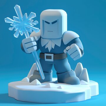 Iceman Character 3D Render Illustration