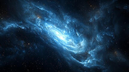 Fototapeta premium A cosmic nebula filled with stars and swirling dust clouds in the vastness of space.