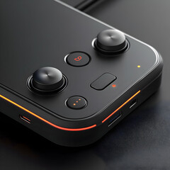 Black Gaming Device with Red Light 3D Illustration