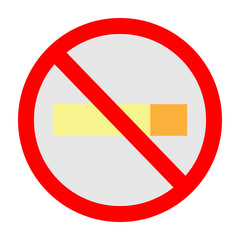 No Smoking Vector Flat Icon Design