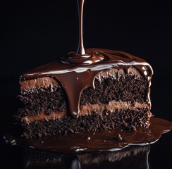 Obraz premium chocolate cake on a dark background