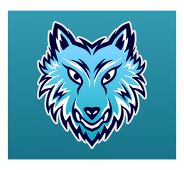 wolf head icon mascot for esport logo or sport team 