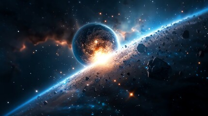 Visionary concept with space exploration and innovation