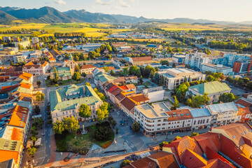 Obraz premium Liptov region in the backround with Liptovska mara lake and Tatras mountains around Liptovsky Mikulas, Slovakia