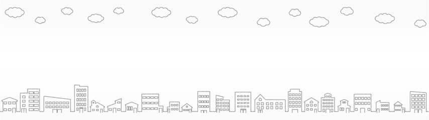 Obraz premium 街イラスト／スクロール動画素材（線画）