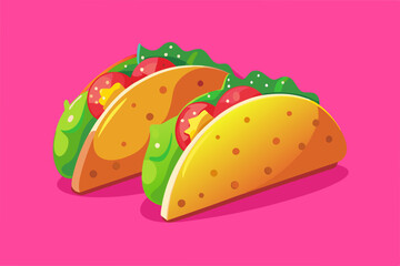 Mexican food Tacos vector art