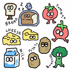 grocery cartoon characters clipart vector vegetable