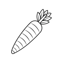 Simple Carrot Line Icon. Perfect Root Vegetable Design for White Background