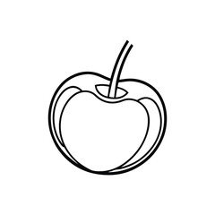 Cherry Fruit Icon Vector Design. Clean and Simple Thin Line Art