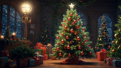 Obraz premium Christmas tree background