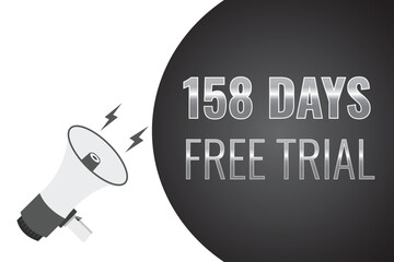 158 day free trial banner design. 158 days free banner background
