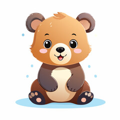 Obraz premium Bear Cute Small Cartoon Baby Animal Character 
