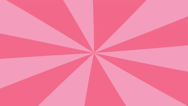 Animation Candy color sunburst background. Abstract pink cream sunbeams design wallpaper. Colorful spinning lines for template, banner, poster, flyer. Sweet rotating cartoon swirl or whirlpool
