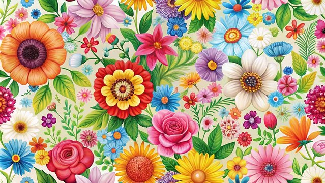 whimsical floral pattern playful colorful mix-match flowers fresh spring feel spring garden party