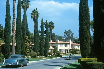 Fototapeta premium 1950s Beverly Hills Los Angeles California 