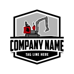 Mini Exavator , logo vector image .