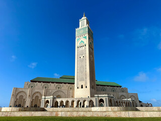 Hassan II Mosque, a mosque in Casablanca, Morocco. It is the largest functioning mosque in Africa and is the 7th largest in the world.