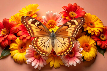 Art Deco Butterfly with Floral Accents A Timeless Fusion of Elegance and Nature