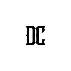 DC monogram logo design letter text name symbol monochrome logotype alphabet character simple logo