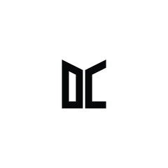 DC monogram logo design letter text name symbol monochrome logotype alphabet character simple logo