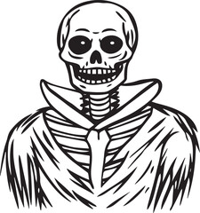 skeleton line art vector