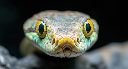 Fototapeta premium Close-up of a colorful snake's face