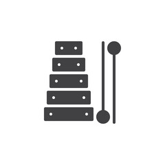 Xylophone musical instrument vector icon