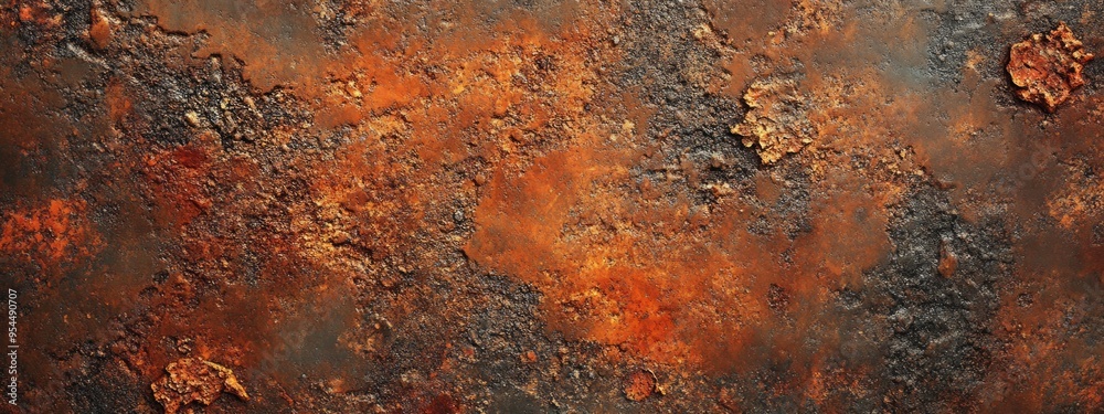 Poster 3D rendering of a rusty metallic paint texture for design use