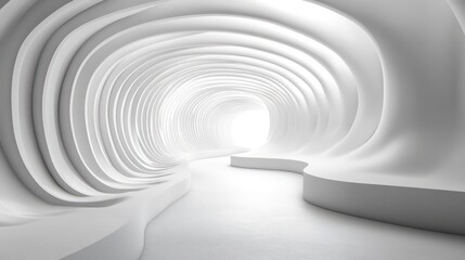 Fototapeta premium Abstract white curved background with curved wall design in a futuristic style.