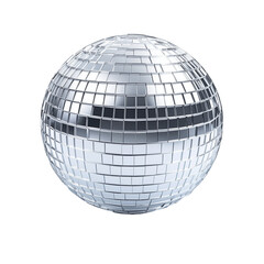 Silver disco ball isolated.