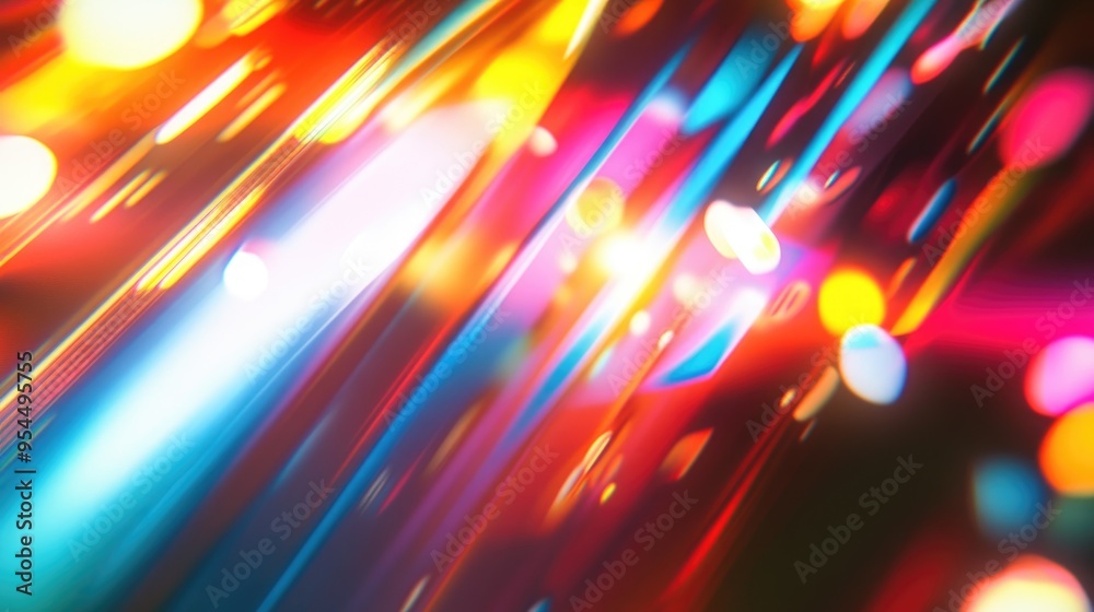Poster Colorful blurred texture of a spaceship in a 3D cartoon rendering suitable for movie or galaxy events