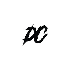 Fototapeta premium DC monogram logo design letter text name symbol monochrome logotype alphabet character simple logo