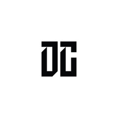 DC monogram logo design letter text name symbol monochrome logotype alphabet character simple logo