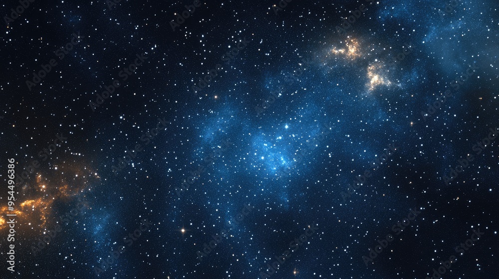 Poster cartoon style 3d rendering of a starry sky in space
