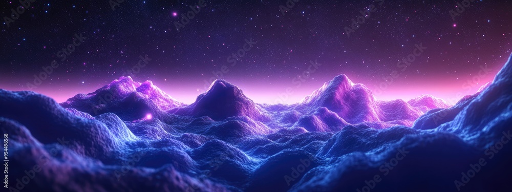 Aufkleber 3D cartoon representation of a mysterious glowing universe featuring an astronomical scientific background with nebulae and stars in deep space